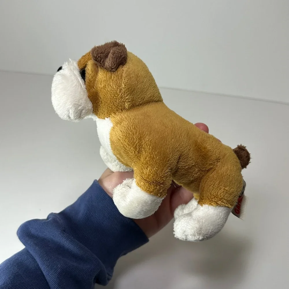 Ganz Webkinz Lil Kinz Bulldog Plush Stuffed Animal Tan White Brown HS107 No Code